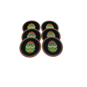 Set suport pentru pahare si cani set de 6 piese ou de pasti, 95mm PVC - Img 4