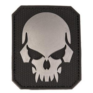 Emblema Patch Petic 3D Skull, gri cu negru SoftPVC