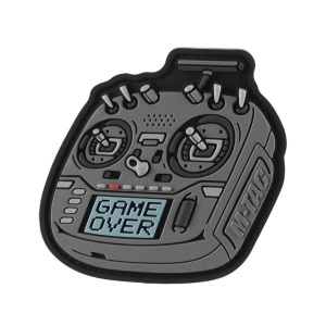 Emblema Patch Petic Radiomaster Boxer Controller "Game Over" 3D PVC, 60x73 mm, Gri