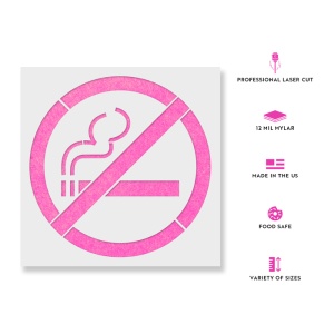 Sablon Perete vopsire, tencuiala 0.7mm No Smoking Refolosibil, model MXSP7233 - Img 2