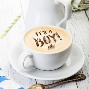 Set 14 sabloane decorare cafea 26 si 7 cm 0.5mm Petrecere pentru nou-născut model MXSP7355