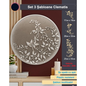 Set 3 sabloane Perete Colectia TencoMix vopsire, tencuiala model Clematis MXSP7672