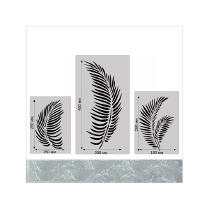 Set 3 Sabloane Perete vopsire, tencuiala MXSP7620 Frunze de palmier 2