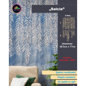 Set de 2 Sabloane Perete vopsire, tencuiala „Salcie” dimensiune 770x485 mm grosime 0,7mm ozon model MXSP7369