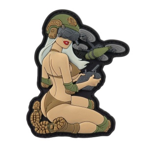 Emblema Patch Petic Coyote/Verde masliniu PVC, 85x60 mm