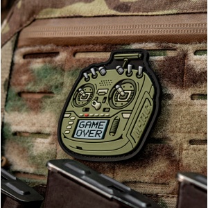 Emblema Patch Petic Radiomaster Boxer Controller "Game Over" 3D PVC, 60x73 mm, Verde/Olive - Img 4
