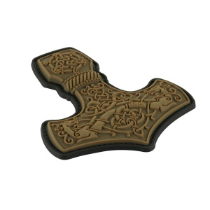 Emblema Patch Petic Thor's Hammer 3D PVC, 90x80 mm, Maro - Img 2