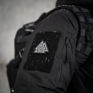 Emblema Patch Petic Valknut PVC, 50 x 50 mm, Negru / Verde - Img 2