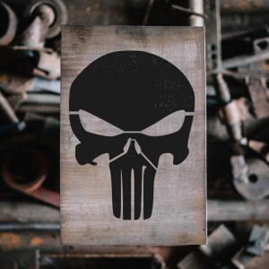 Sablon Perete vopsire, tencuiala 0.7mm Craniu Punisher model MXSP7445 - Img 3