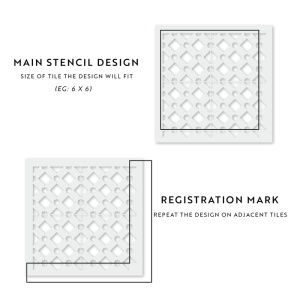 Sablon Perete vopsire, tencuiala 0.7mm Glabra Tile Stencil Refolosibil, model MXSP7284 - Img 4