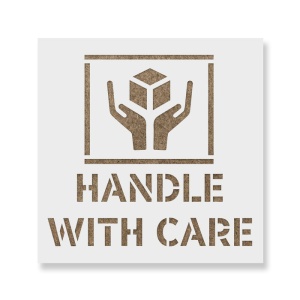 Sablon Perete vopsire, tencuiala 0.7mm Handle With Care Symbol Refolosibil, model MXSP7230
