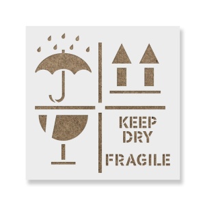 Sablon Perete vopsire, tencuiala 0.7mm Keep Dry Fragile Up Text Refolosibil, model MXSP7220