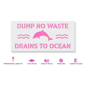 Sablon Perete vopsire, tencuiala 0.7mm No Dumping Drains to Ocean Refolosibil, model MXSP7210 - Img 2