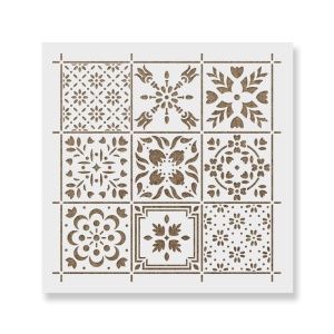 Sablon Perete vopsire, tencuiala 0.7mm Scandinavian Mosaic Tile Stencil Refolosibil, model MXSP7268 - Img 2