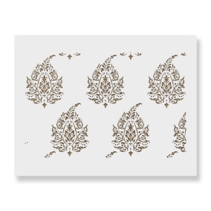 Sablon Perete vopsire, tencuiala 900x600x0.7mm Kantha Paisley Refolosibil, model MXSP7129