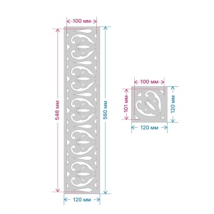 Sablon Perete vopsire, tencuiala dimensiune 560x120 mm grosime 0,7mm Bordura 5 MXSP7379