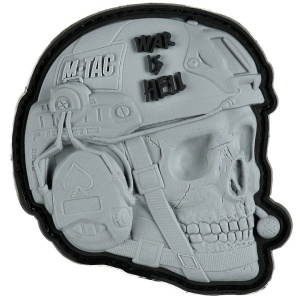 Emblema Patch Petic Model War is Hell 3D, PVC, Gri/Negru 60x70 mm