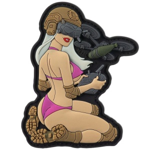 Emblema Patch Petic Roz/Coyote PVC, 85x60 mm