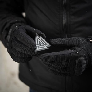 Emblema Patch Petic Valknut PVC, 50 x 50 mm, Negru / Verde - Img 3