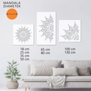 Sablon Perete 25cm NASHIK MANDALA 0.7mm model MXSP7608 marime 25cm X 25cm - Img 3