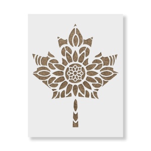 Sablon Perete vopsire, tencuiala 0.7mm Mandala Maple Leaf Refolosibil, model MXSP7203