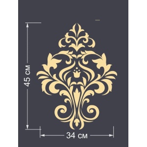 Sablon Perete vopsire, tencuiala "Damasc - 2" dimensiune 450x340mm grosime 0,7mm model MXSP7372