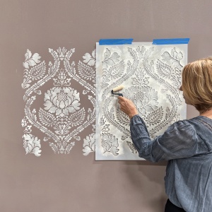 Sablon Perete vopsire, tencuiala dimensiune 900x600 x mm grosime 0,7mm Windsor Damask model MXSP7508 - Img 2