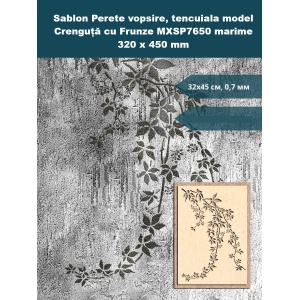 Sablon Perete vopsire, tencuiala model Crenguță cu Frunze MXSP7650 marime 320 x 450 mm