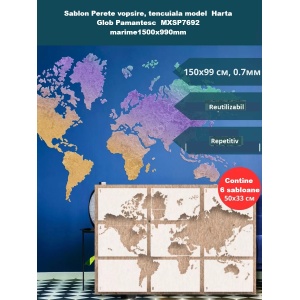 Sablon Perete vopsire, tencuiala model Harta Glob Pamantesc MXSP7692 marime1500x990mm