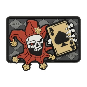 Emblema Patch Petic Multicolor Clovn cu Cap de Craniu PVC, 80 mm Joker Skull 3D