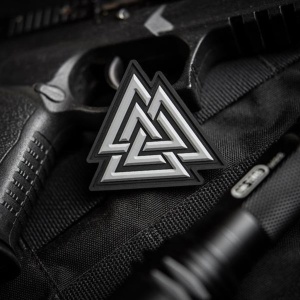 Emblema Patch Petic Valknut PVC, 50 x 50 mm, Negru / Verde - Img 4