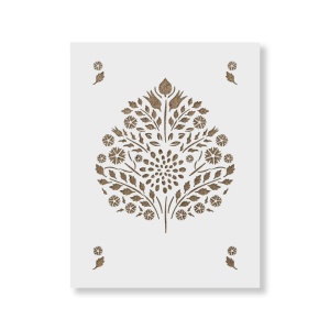 Sablon 900x600x0.7mm Leaf Damask Refolosibil, model MXSP7016