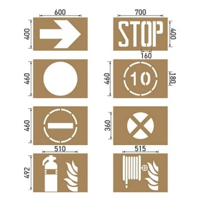 Sablon Perete 🏭 Set de șabloane industriale pentru marcare – 8 bucăți model MXSP7697 , tencuiala model MXSP7697 marime 273 x 180 mm - Img 1