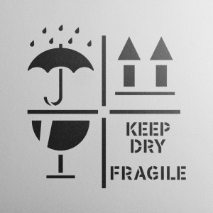 Sablon Perete vopsire, tencuiala 0.7mm Keep Dry Fragile Up Text Refolosibil, model MXSP7220 - Img 4