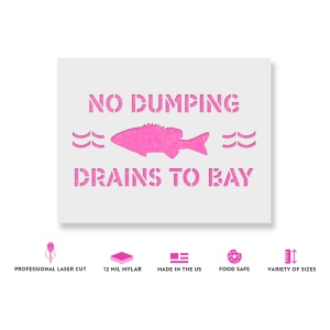 Sablon Perete vopsire, tencuiala 0.7mm No Dumping Drains to Bay Refolosibil, model MXSP7224 - Img 2