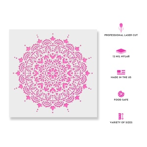 Sablon Perete vopsire, tencuiala 0.7mm Paradise Mandala Refolosibil, model MXSP7146 - Img 2