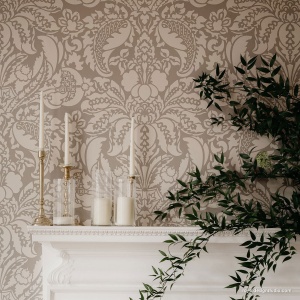 Sablon Perete vopsire, tencuiala dimensiune 900x600 x mm grosime 0,7mm Upscaled Isadora Damask model MXSP7495