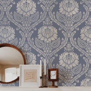 Sablon Perete vopsire, tencuiala dimensiune 900x600 x mm grosime 0,7mm Windsor Damask model MXSP7508 - Img 3