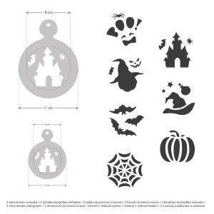 Set 14 sabloane decorare cafea 16 si 7 cm 0.5mm Halloween model MXSP7345 - Img 2