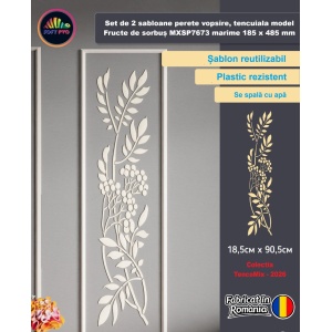 Set de 2 sabloane perete vopsire, tencuiala model Fructe de sorbuș MXSP7673 marime 185 x 485 mm