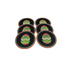 Set suport pentru pahare si cani set de 6 piese ou de pasti, 95mm PVC - Img 2
