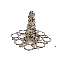 Suport pentru 12 oua incondeiate de Pasti ingeras lemn mesteacan, 25 cm - Img 2