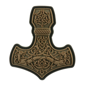 Emblema Patch Petic Thor's Hammer 3D PVC, 90x80 mm, Maro