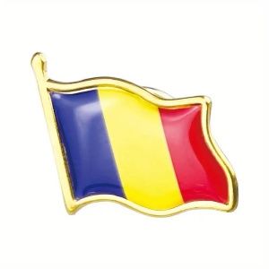 Insigna tip drapel tricolor Romania, tip brosa, 22mm