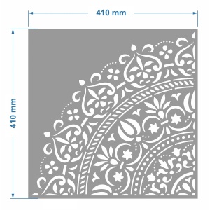 Sablon 410x410x0.7mm, Mandala Elegant, Refolosibil MX70006 Diametru total de 700mm - Img 2