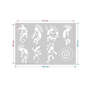 Șablon de Perete vopsire, tencuiala stil Maya 200x290 mm, 0.7 mm, model MXSP7668 - Img 2