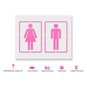 Sablon Perete vopsire, tencuiala 0.7mm Bathroom Sign Refolosibil, model MXSP7211 - Img 2