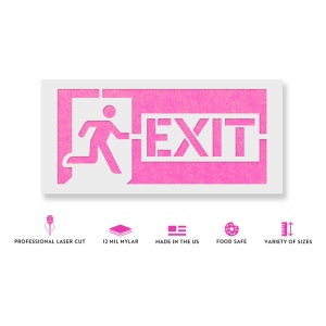 Sablon Perete vopsire, tencuiala 0.7mm Exit Sign Refolosibil, model MXSP7231 - Img 2