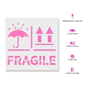 Sablon Perete vopsire, tencuiala 0.7mm Fragile Right Side Up Keep Dry Refolosibil, model MXSP7221 - Img 2