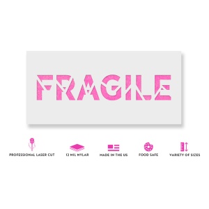 Sablon Perete vopsire, tencuiala 0.7mm Fragile Word Broken Refolosibil, model MXSP7251 - Img 2
